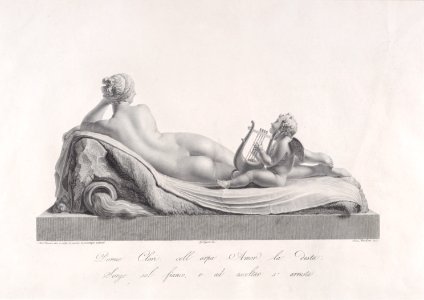 Back view of Venus reclining accompanied by Cupid Met DP887793