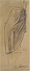 Back View of a Draped Male Figure Holding a Staff MET 1983.305