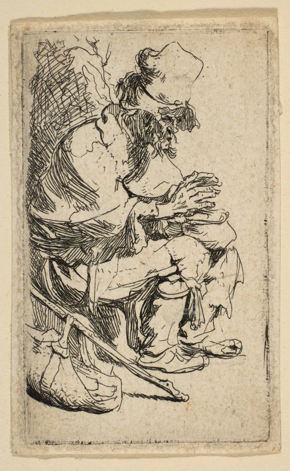 Beggar Seated Warming His Hands at a Chafing Dish MET DP814331