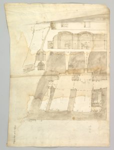 Bastione Ardeatino, Rome, plan and section (recto) Bastione Ardeatino, Rome, plans (verso) MET DP819299