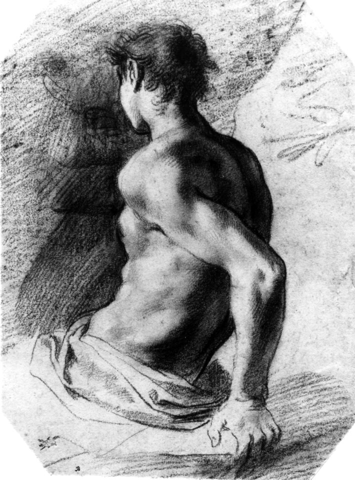 Back View of a Seated Nude Youth Facing Left MET 10971