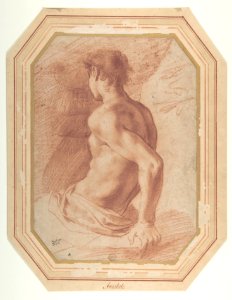 Back View of a Seated Nude Youth Facing Left MET DP808286