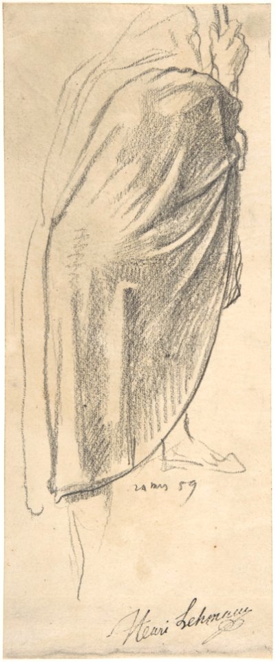 Back View of a Draped Male Figure Holding a Staff MET DP807359