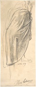Back View of a Draped Male Figure Holding a Staff MET DP807359