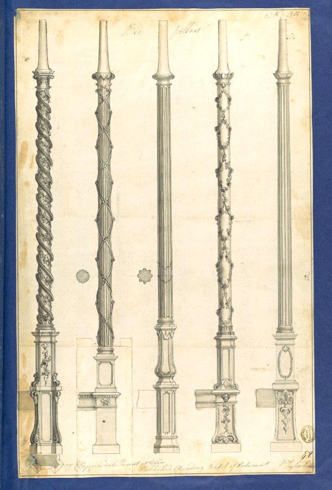 Bed Pillars, in Chippendale Drawings, Vol. I MET DP104171