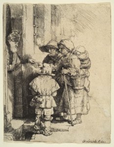 Beggars Receiving Alms at the Door of a House MET DP814729