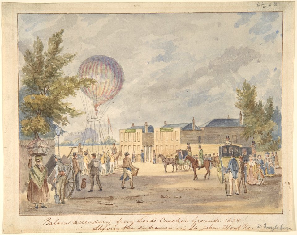 Balloon Ascending Near the Entrance to Lord's Cricket Ground, 1839 MET DP805064