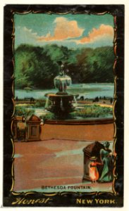 Bethesda Fountain, Central Park, New York City, from the Transparencies series (N137) issued by W. Duke, Sons & Co. to promote Honest Long Cut Tobacco MET DP865650. Free illustration for personal and commercial use.