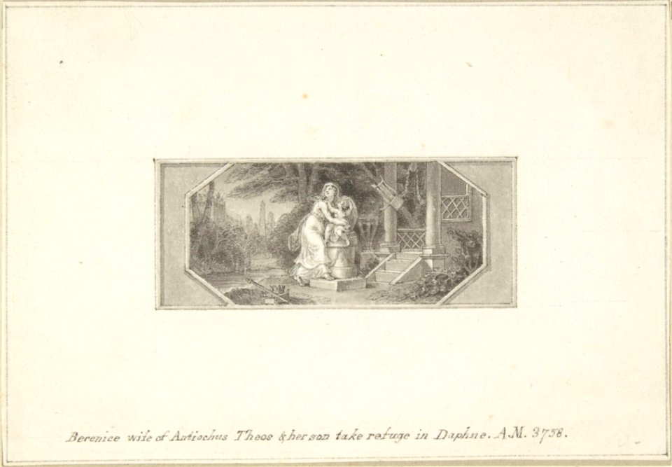 Berenice, wife of Antiochus Theos, and her son take refuge in Daphne MET DP800876