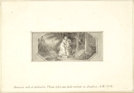 Berenice, wife of Antiochus Theos, and her son take refuge in Daphne MET DP800876