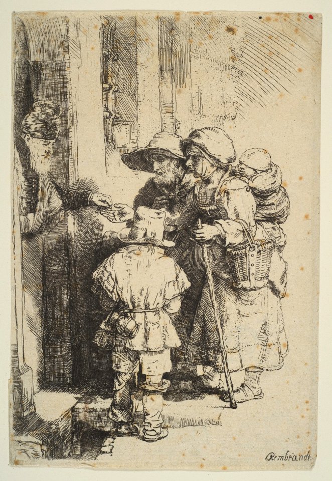 Beggars Receiving Alms at the Door of a House MET DP814728