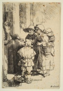Beggars Receiving Alms at the Door of a House MET DP814728