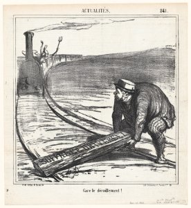 Beware of derailment!, from 'News of the day,' published in Le Charivari, December 29, 1866 MET DP877500