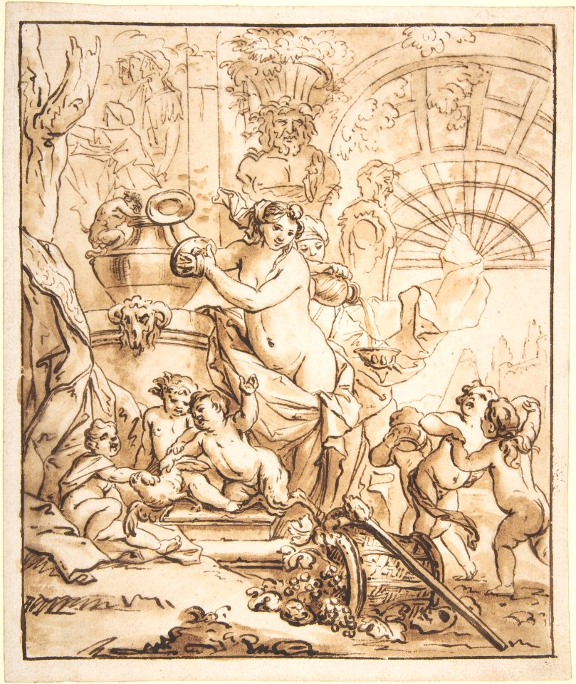 Bacchanalian Scene with Nymphs and Putti MET DP800459