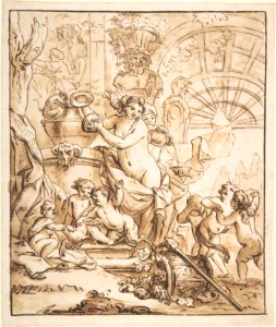 Bacchanalian Scene with Nymphs and Putti MET DP800459