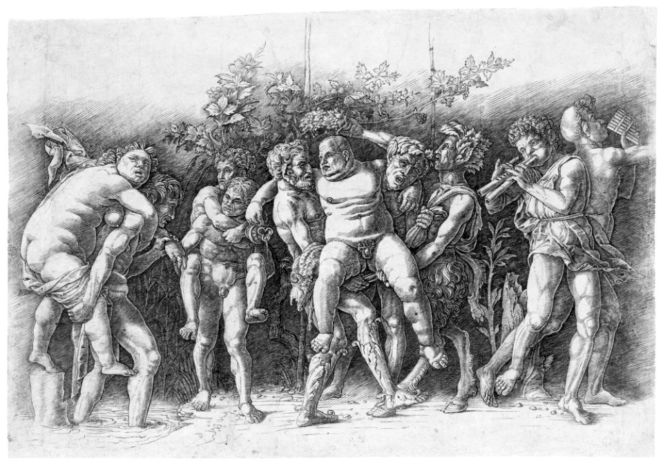 Bacchanal with Silenus; a frieze composition with ten figures around Silenus who is carried by two satyrs MET MM88537