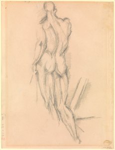 Bathers by a Bridge (recto); Study after Houdon's Ecorché (verso) MET DP273272