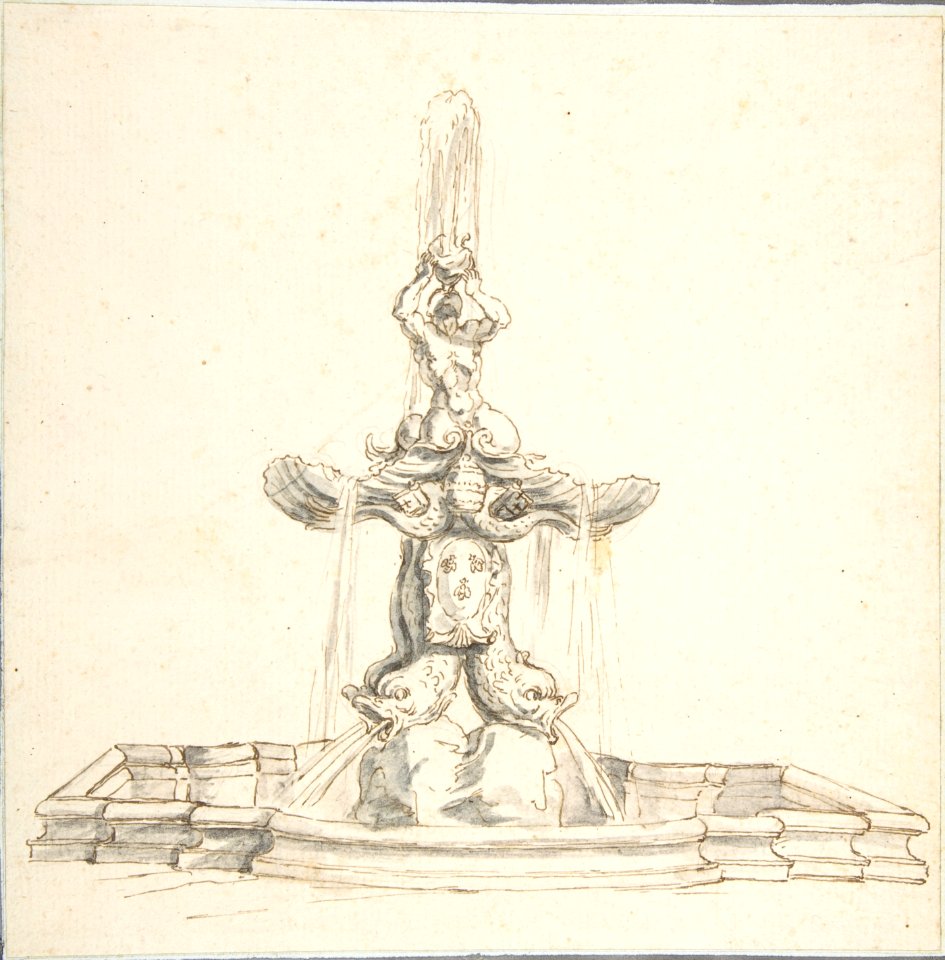 Bernini's Fountain of "Il Tritone," Piazza Barberini, Rome. MET DP803138