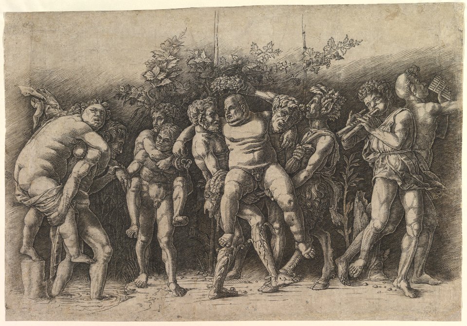 Bacchanal with Silenus; a frieze composition with ten figures around Silenus who is carried by two satyrs MET DP821760