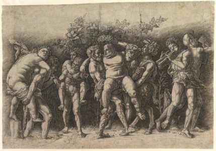 Bacchanal with Silenus; a frieze composition with ten figures around Silenus who is carried by two satyrs MET DP821760