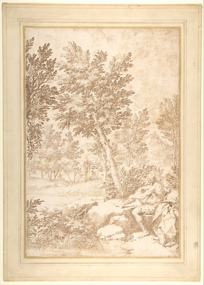 Bathers in a Wooded Landscape MET DP809286