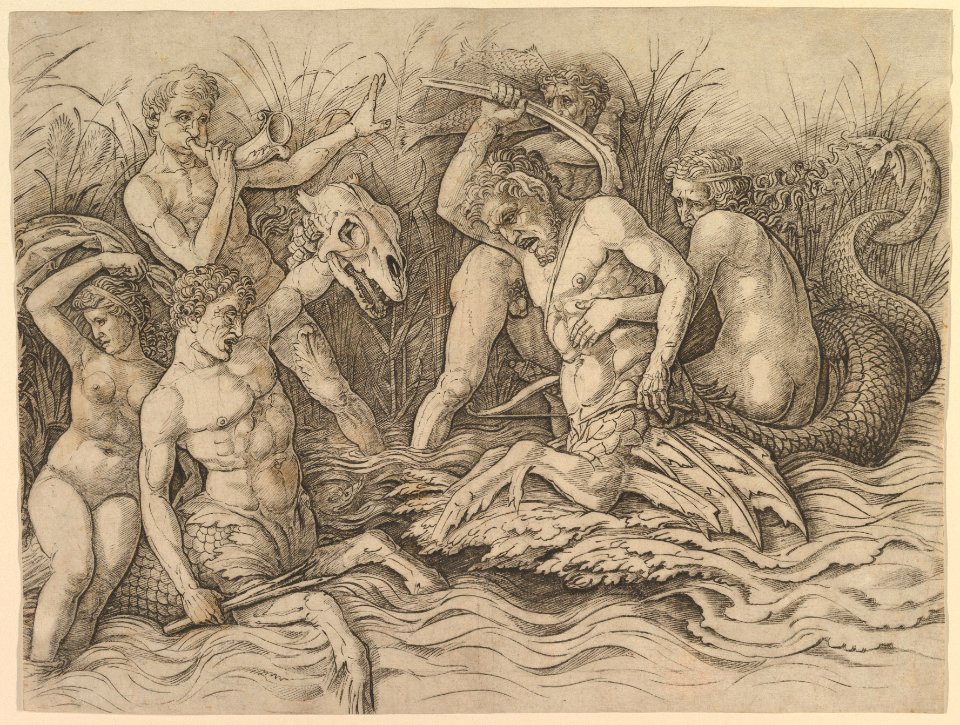 Battle of the Sea Gods (Right portion of a frieze) MET DP821759