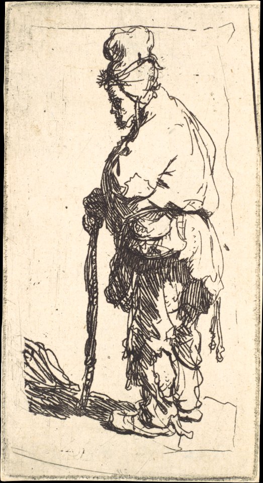 Beggar Leaning on a Stick, Facing Left MET DP108241