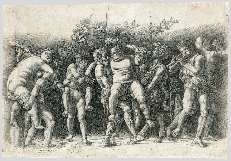 Bacchanal with Silenus; a frieze composition with ten figures around Silenus who is carried by two satyrs MET 29.44.15