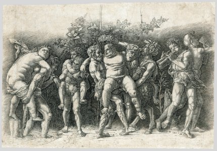 Bacchanal with Silenus; a frieze composition with ten figures around Silenus who is carried by two satyrs MET 29.44.15