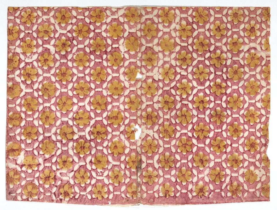 Book cover with overall red floral pattern Met DP887071