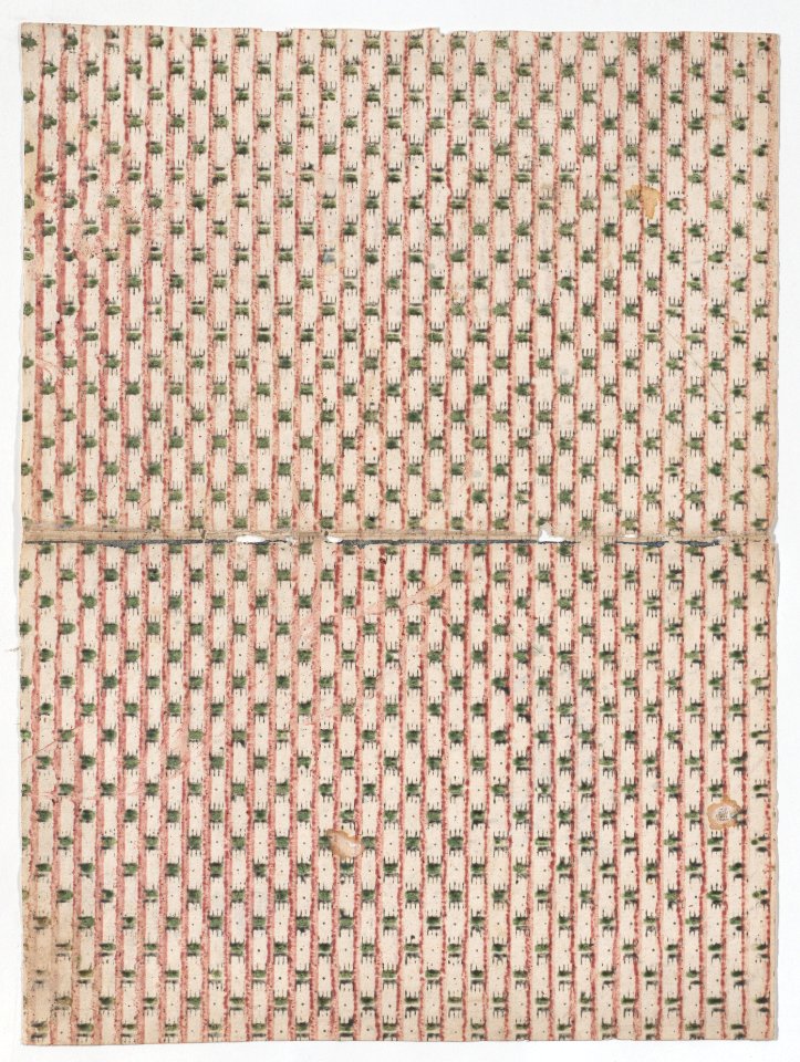 Book cover with overall stripe pattern with geometric designs Met DP886645