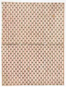 Book cover with overall stripe pattern with geometric designs Met DP886645