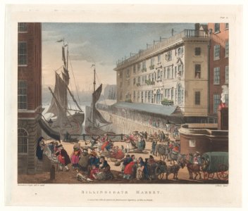 Billingsgate Market (Microcosm of London, plate 9) MET DP873988
