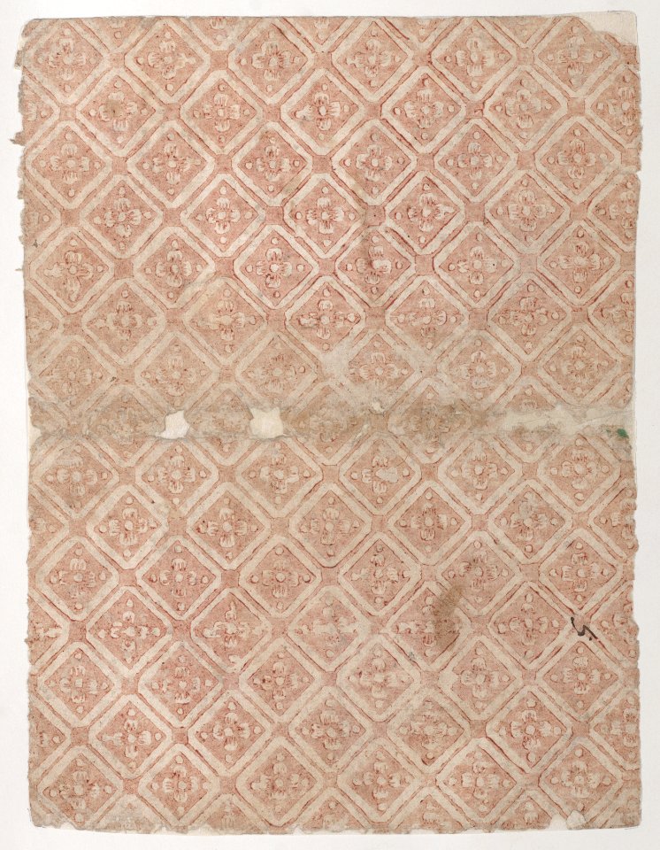 Book cover with overall pattern of diamonds with rosettes Met DP886808