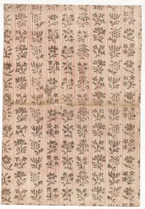 Book cover with overall stripe pattern with floral designs Met DP886646