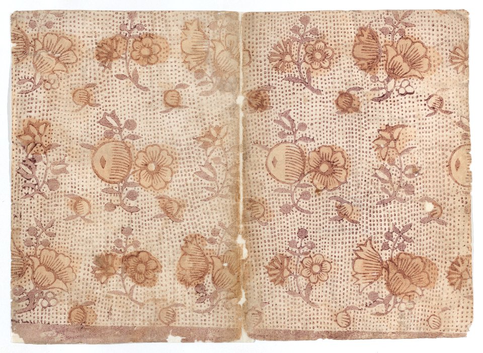 Book cover with overall floral and dot pattern Met DP887126