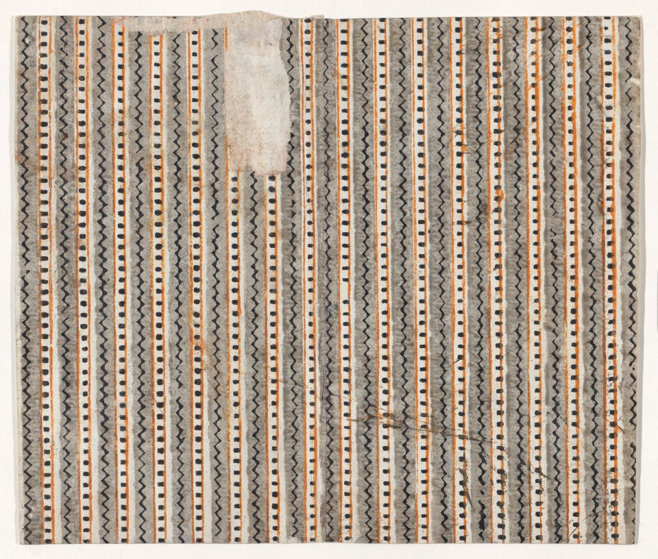 Book cover with overall zig zag and stripe pattern Met DP886785