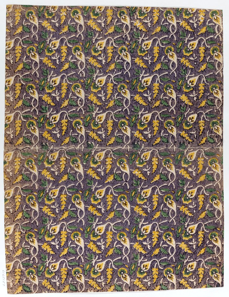 Book cover with overall yellow and green floral pattern Met DP887076