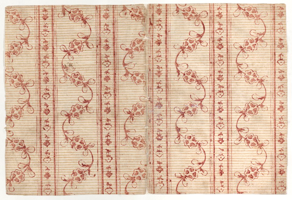 Book cover with stripe and floral pattern Met DP887046