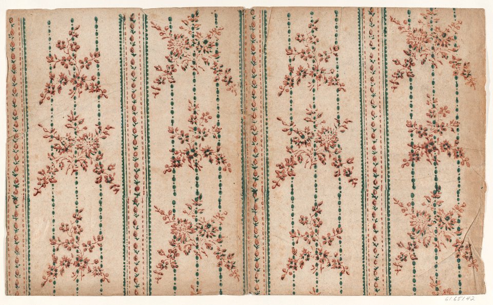 Book cover with two borders with floral patterns Met DP886725