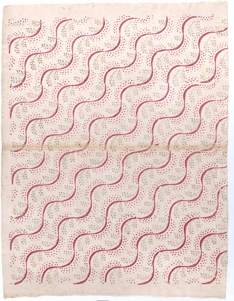 Book cover with overall red and green vine pattern Met DP886454