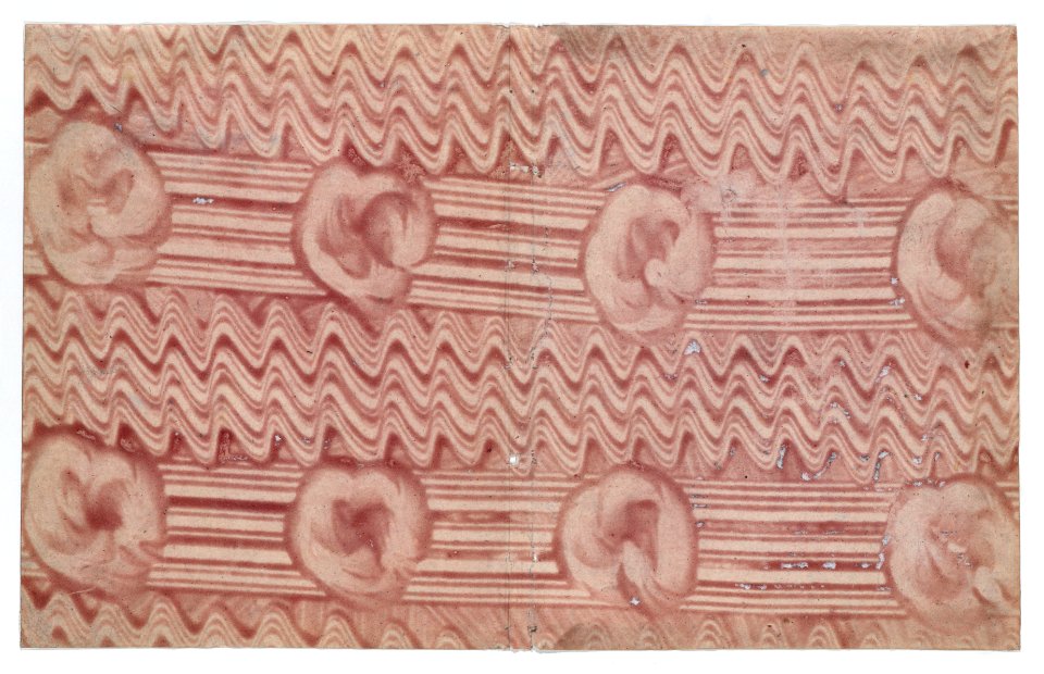 Book cover with overall red curved line pattern Met DP887109
