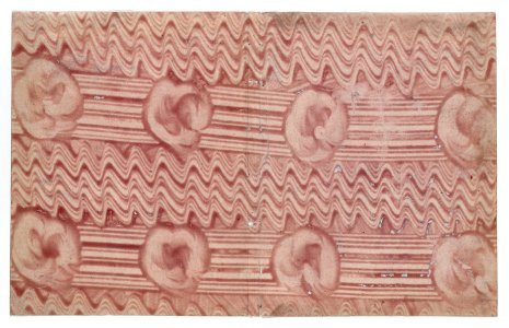 Book cover with overall red curved line pattern Met DP887109