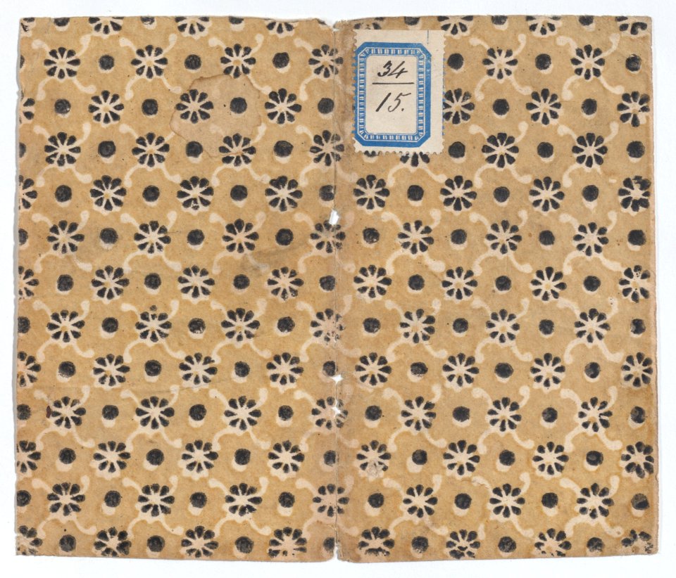 Book cover with overall floral and dot pattern Met DP886642