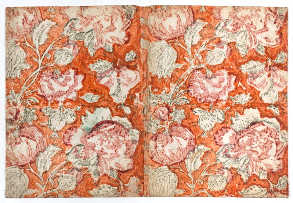 Book cover with floral pattern with orange background Met DP887130