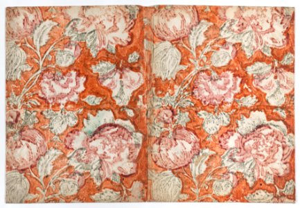 Book cover with floral pattern with orange background Met DP887130