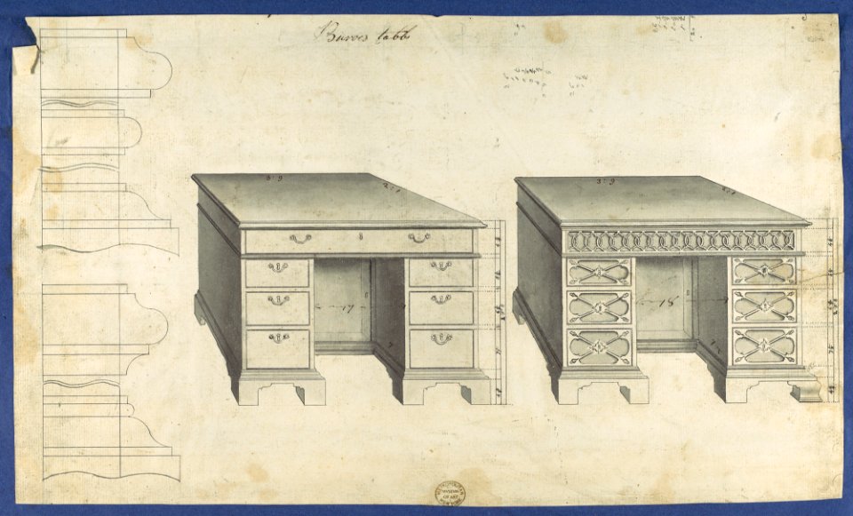 Bureau Tables, from Chippendale Drawings, Vol. II MET DP118217