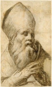 Bishop Saint in Bust-Length (Cartoon for an Altarpiece) MET DT3912