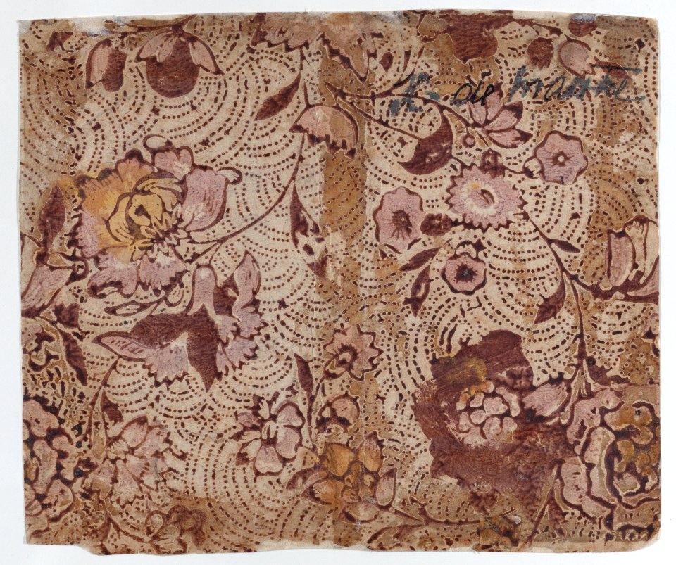 Book cover with overall floral and dot pattern Met DP887125