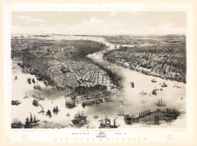 Bird's Eye View of New York and Brooklyn MET DP327194